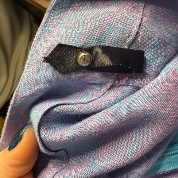 Finley Blue Linen Ruffle Sleeve Shift Dress Size Large - Picture 6 of 7